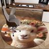 1pc Anime Design Flower Crown Lamb Round Carpet - Office Chair Mat, Non-Slip Rug for Home Decor, Suitable for All Seasons, Perfect Gift for Anime Love