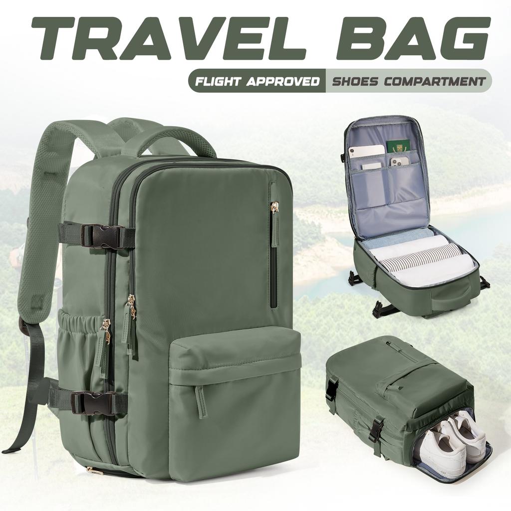 Waterproof Travel Backpack With Shoe Compartment Adjustable Straps, Laptop Backpack &School Bag For Men Women, Casual Travel Bag