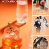 Geripptes Origami-Wellen-Kunststoffglas-Set Stiellose Sektgläser Bruchfestes Klares Trinkgeschirr für Hochzeiten, Partys & Veranstaltungen