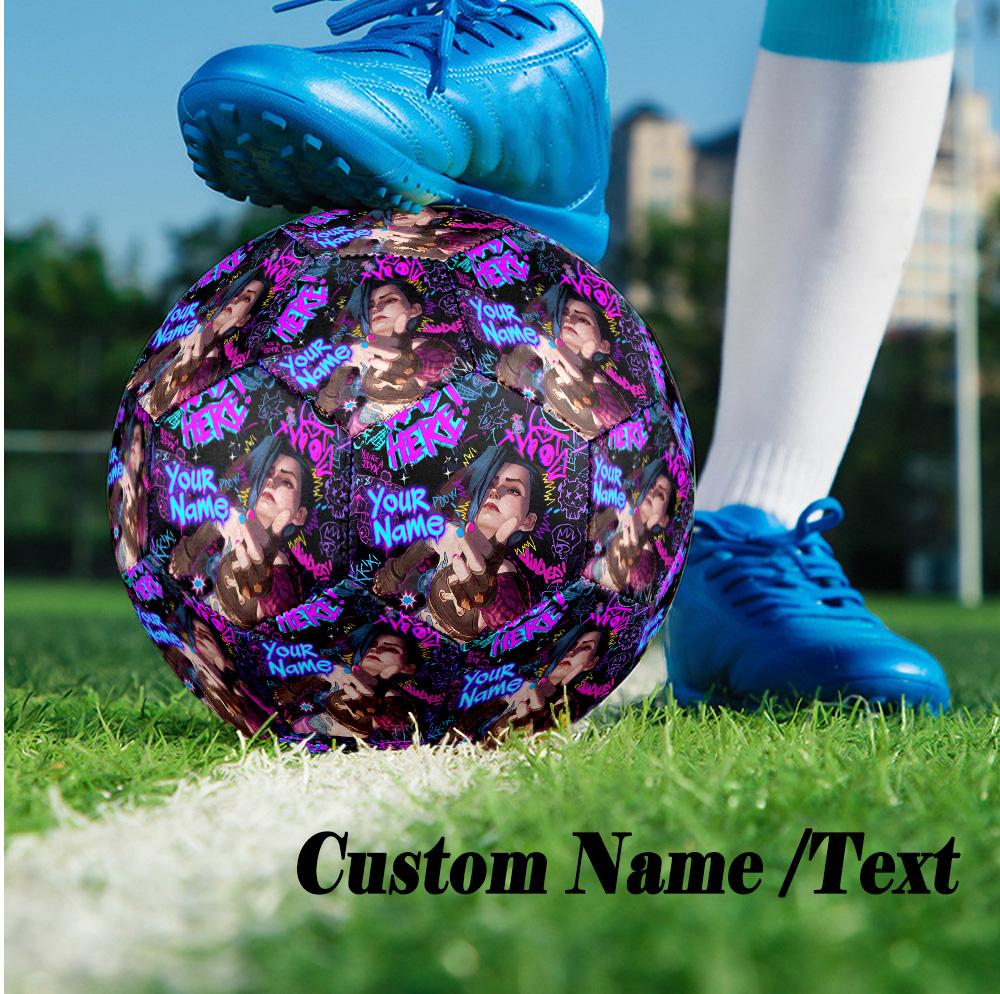 Custom Text Size 5 Soccer Ball, Standard Match Football For OutdoorArcane