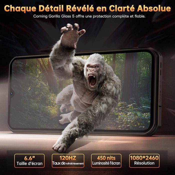 OUKITEL WP55 Pro 5G Smartphone Incassable 48Go+512Go/2To 108+32MP 11000mAh 120Hz 6.6" FHD+ Téléphone Android 15 Dual SIM/NFC Noir