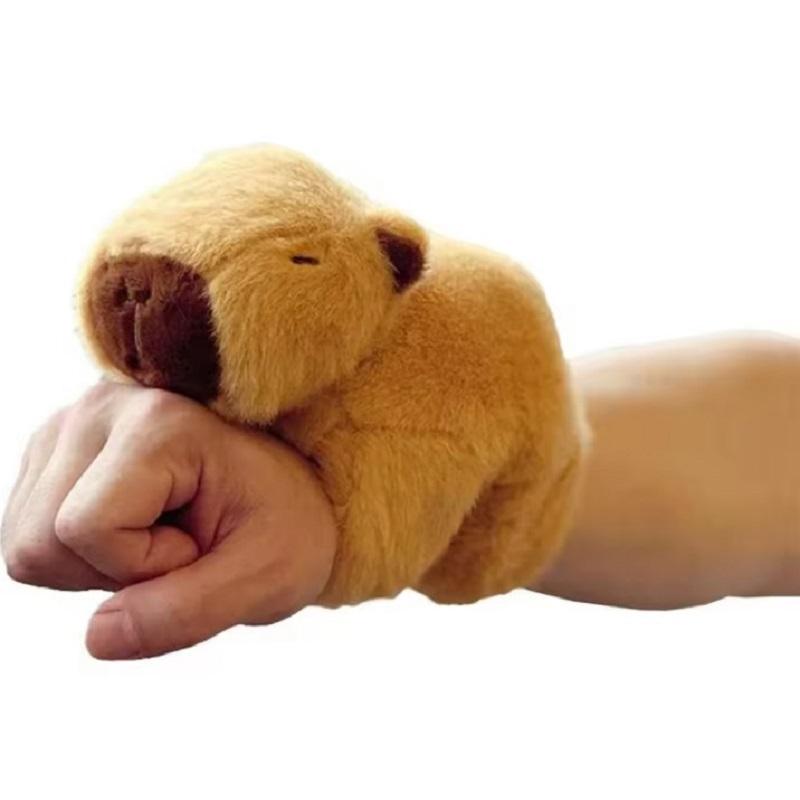 Animal Capybara Clap Circle Toys Slap Snap Wrap Wristband Bracelet Capybara Plush Hand Ring Fun Pop Circles Children Gift