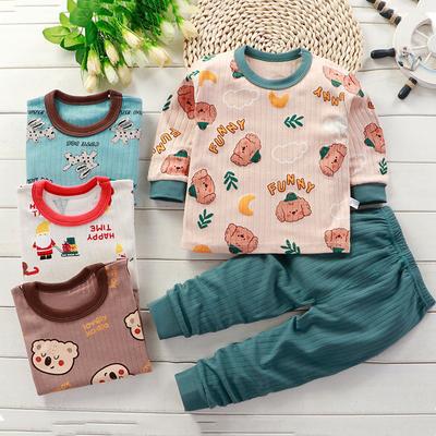 Winter Kids Long Sleeve O Neck T Shirt Pants Set Casual Baggy 2pcs Suit Cotton Cartoon Printes Outfit