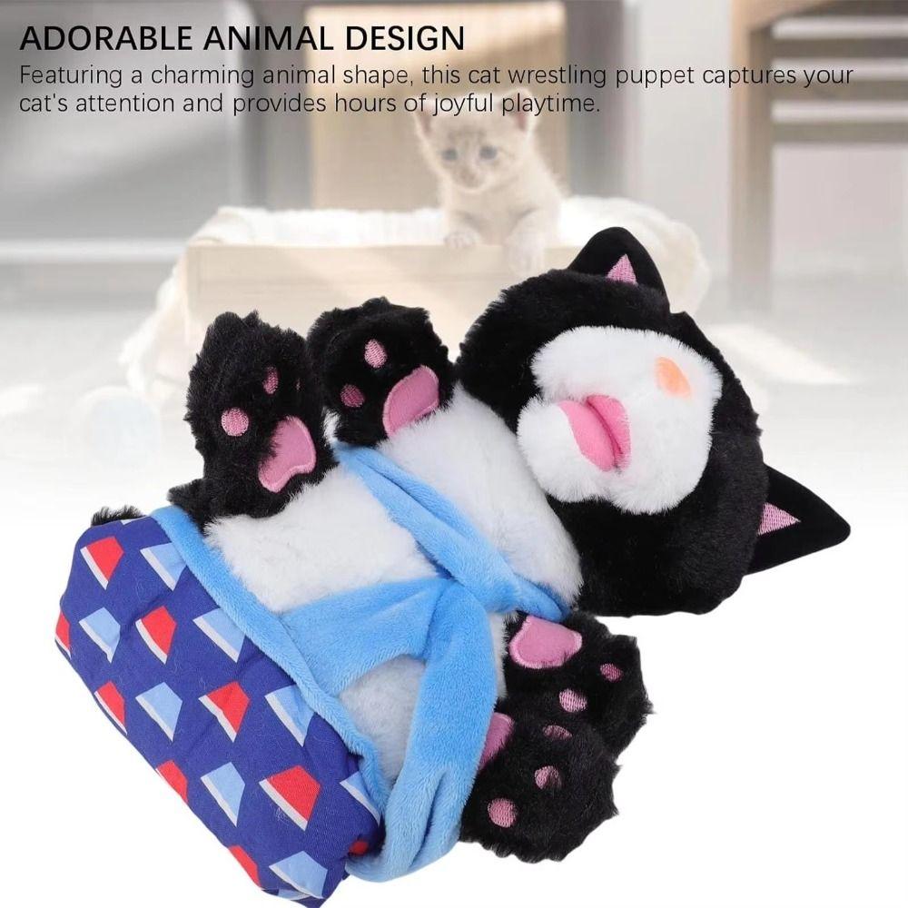 Interactive Cat Toys Wrestling Glove Sturdy Padding Animal Hand Glove Durable Cat Dolls  Safe Play