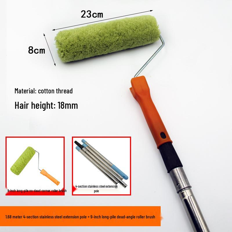 Adjustable Stainless Steel Telescopic Handle Waterproof Paint Roller Brush