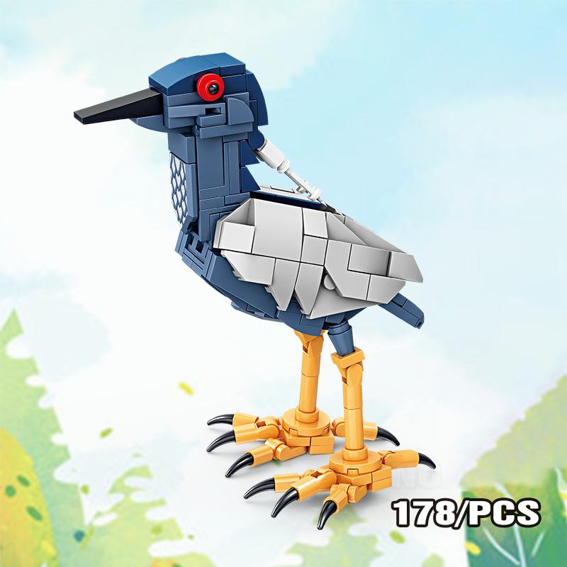 MOC Puzzle Zvířecí Stavební Kostky Včela Tygr Lev Žirafa Žába Krokodýli Liška Pták Divoké Prase Hmyz Mini DIY Cihlová Hračka Dárek F029