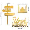 Umrah Mubarak Zlatý akrylový topper na dort Islámští muslimští párty potřeby 2026 Eid Mubarak Ramadan Dort DIY dekorace Pečicí nástroje