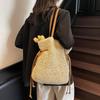 Yogodlns Women Straw Underarm Bag Solid Color Pleated Handbag Large Capacity Trendy Shoulder Bag Travel Shopping Beach Bag