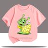 Grüne Schnecke Grafik T-Shirts für Jungen Mädchen Sommer Kinder Niedlich Lustig Lässig Bunte Oberteile Kinder Rundhals Kurzarm T-Shirts