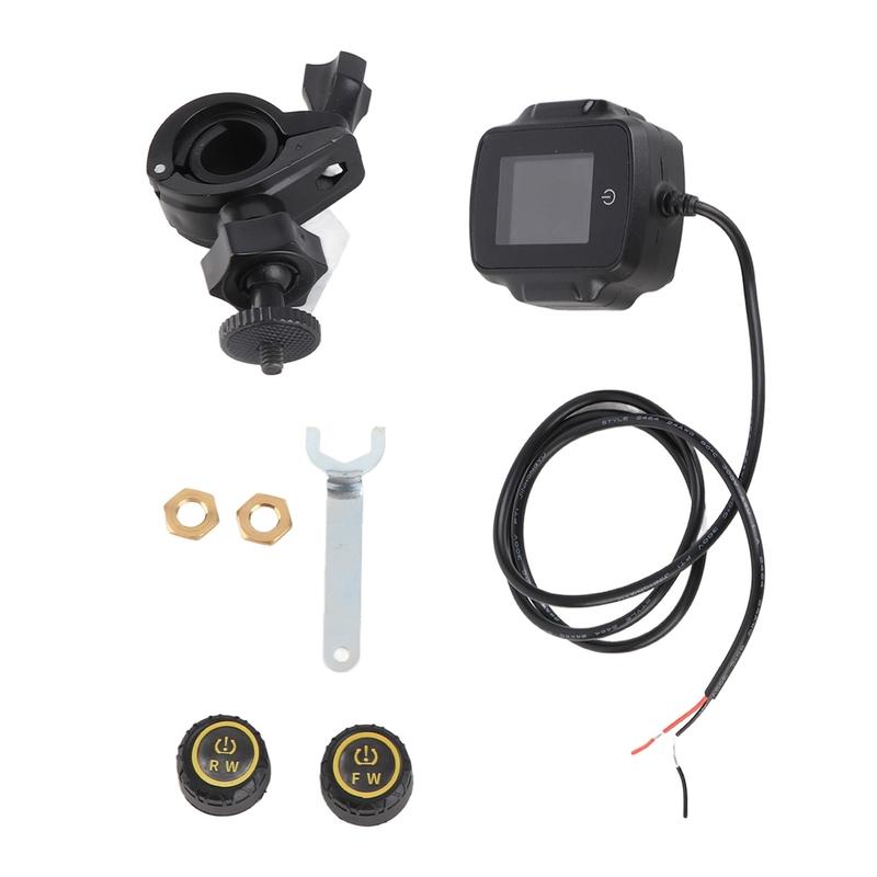 Sistema di Monitoraggio della Pressione degli Pneumatici TPMS per Moto Con 2 Sensori Esterni Sistemi di Allarme Pneumatici Moto Tempo Reale Carica USB 12V
