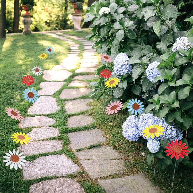 5 Pack Sunflower Windmill Pinwheel Garden Stake Wind Spinner Sculpture For Yard Art Garden Balcony Patio Lawn Decoration