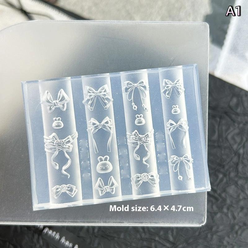 

Cartoon Rabbit Bow Nail Silicone Mold Nail Art Mold Stamp Relief Nail Decoration Accessories Nail Art Mold DIY Manicure Tools