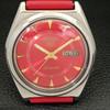 USED VINTAGE SEIKO 5 AUTOMATIC 7009A JAPAN MENS RED COLOR DIAL WATCH A433406-2 R116-a433406