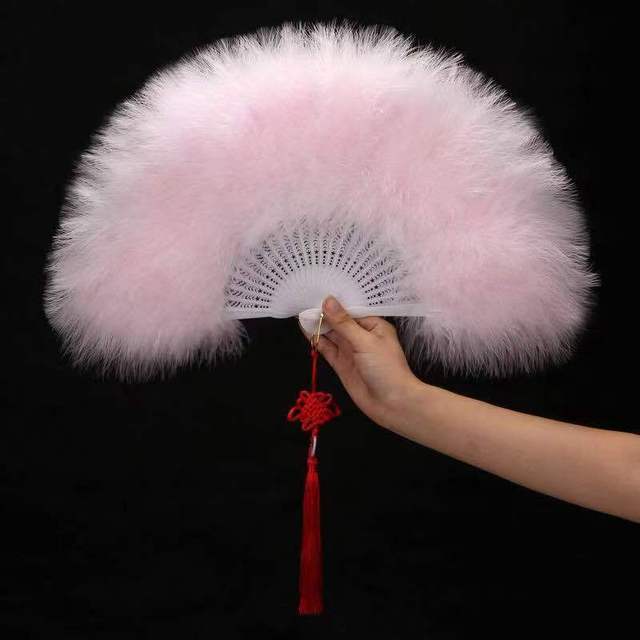 Lolita-Feder-Faltfächer, japanisches süßes Feenmädchen, dunkle Gothic-Hoftanz-Handfächer, Kunsthandwerk, Geschenk, Hochzeit, Party-Dekoration