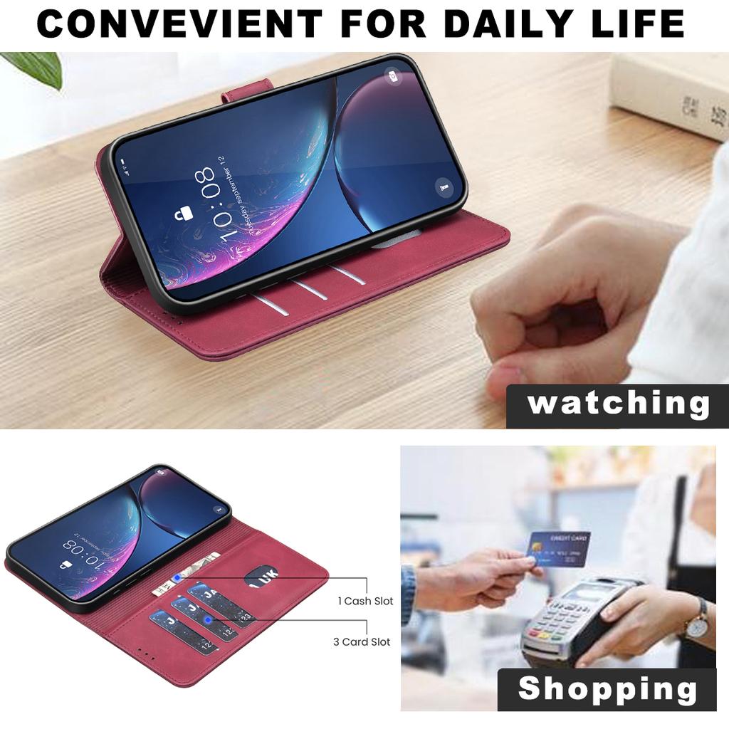Wallet Case for Poco X8 Pro 5G - Leather/PU, Red