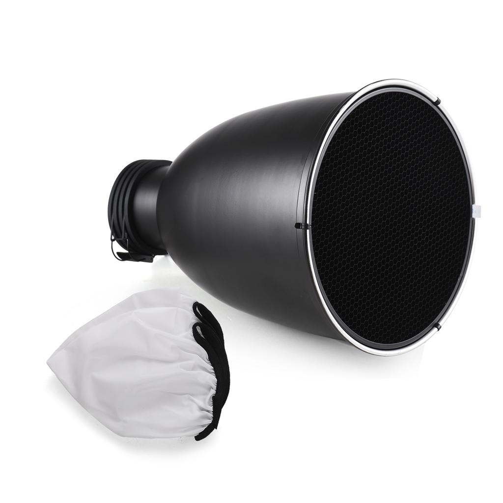 11.6 Inch Beauty Dish with Profoto Mount Tele Zoom Reflector Diffuser Lamp Shade Dish with 60 degrees Honeycomb Grid &
