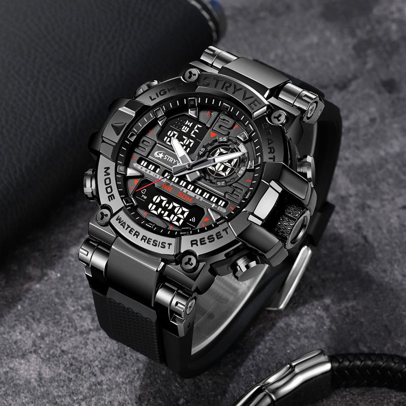 UTHAI CQ254 Fashion Sports Electronics Watch Colorful Night Light Man Watch Waterproof Multi Functional Clock Watches for Man