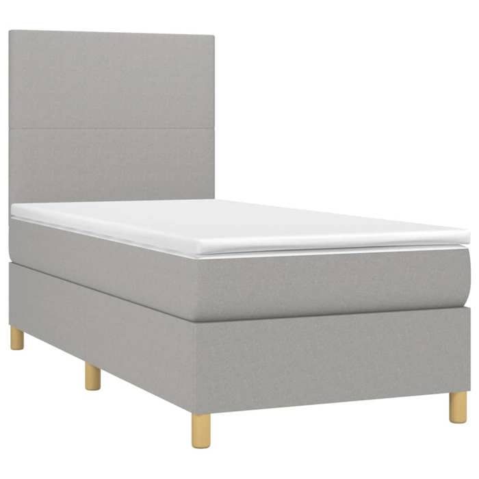 VidaXL Sommier à Lattes de Lit avec Matelas et LED, Lit Rembourré, Lit Simple, Lit Adulte de Chambre à Coucher Intérieur, 3135229
