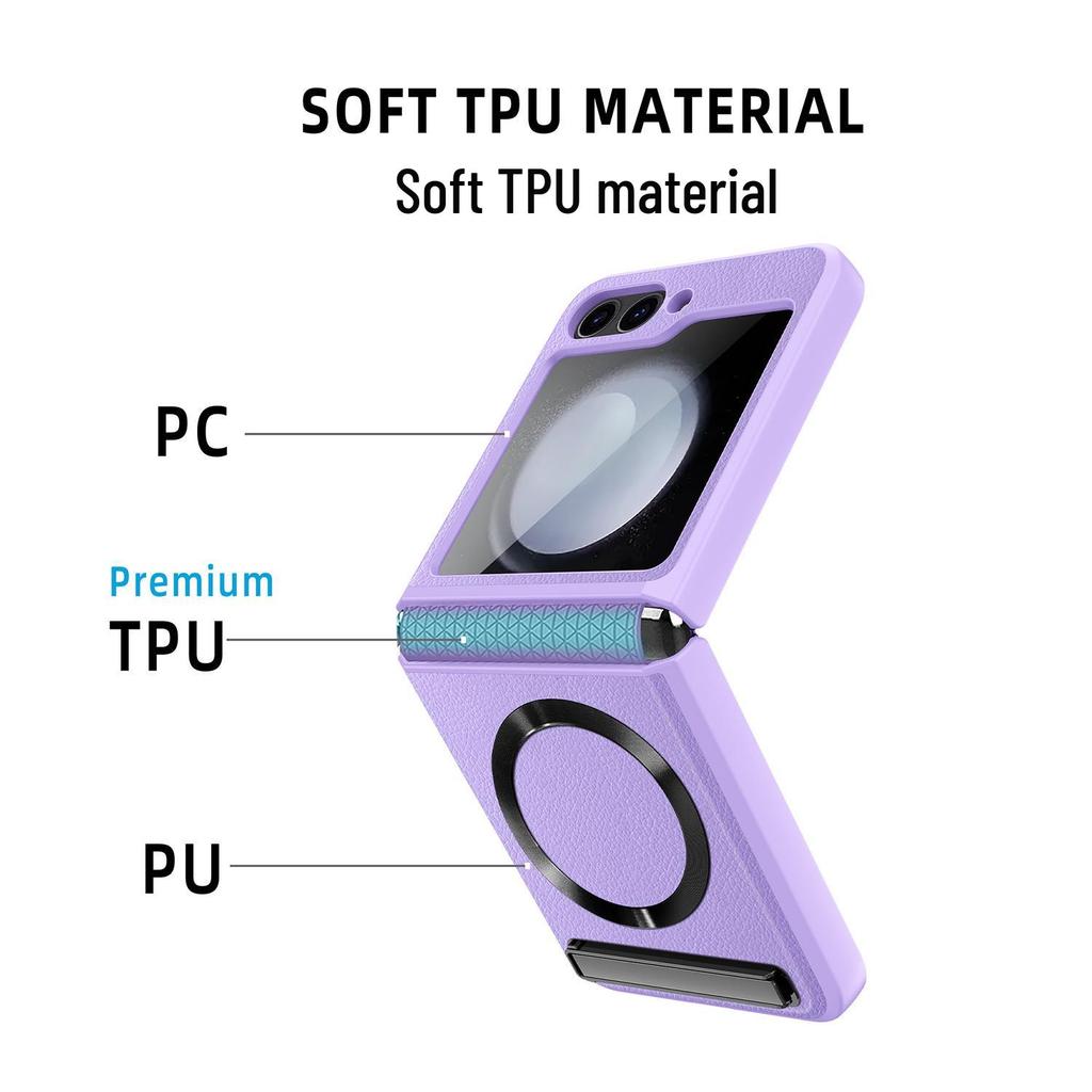 Samsung Flip6 Magnetic Case with Integrated Screen Protector and Invisible Stand