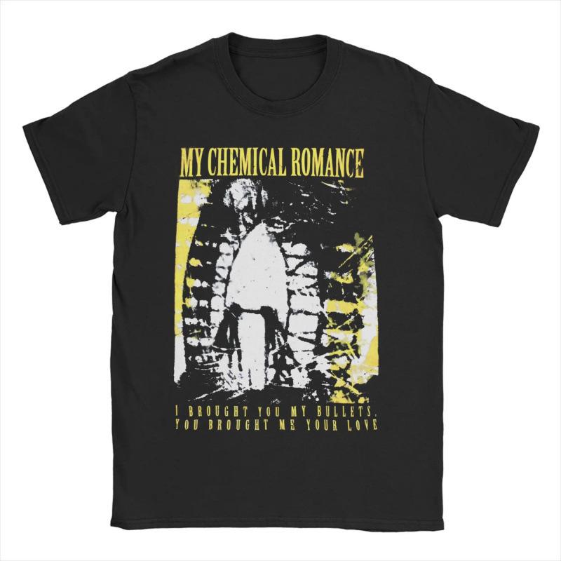 My Chemical Romance Vintage Anime Harajuku Y2K Pánské tričko Outdoor Street Ležérní Volné Denní Čistá Bavlna Pár Krátký Rukáv Top