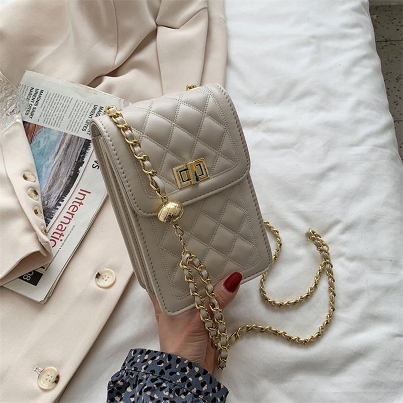 Mobile Phone Bags  Rhombus Chain Shoulder Cross Body Cellphone Sling Bag