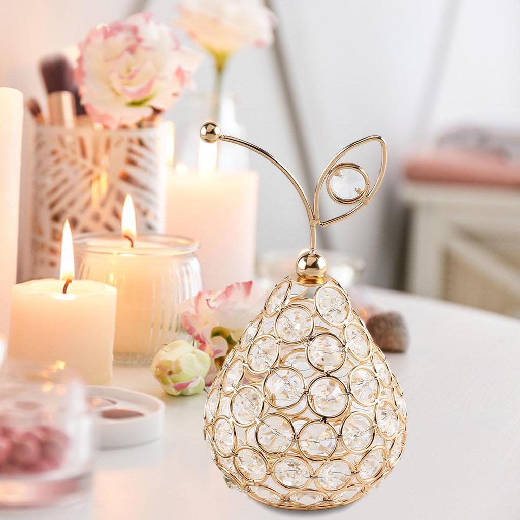 Fruit Statue Art Crafts ,Handmade Shiny Rhinestone Figurines for Entrance Hotel Desktop Wedding