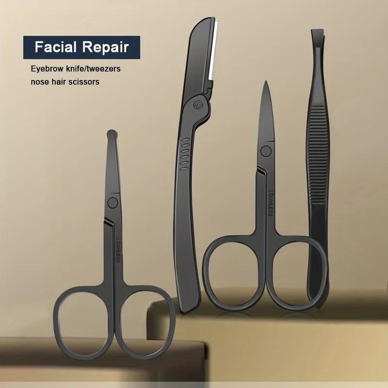 8/12/15/20/24Pcs Stainless Steel Manicure Pedicure Set Nail Clippers Ear Spoon Cutters Scissors Household Beauty Grooming Tools