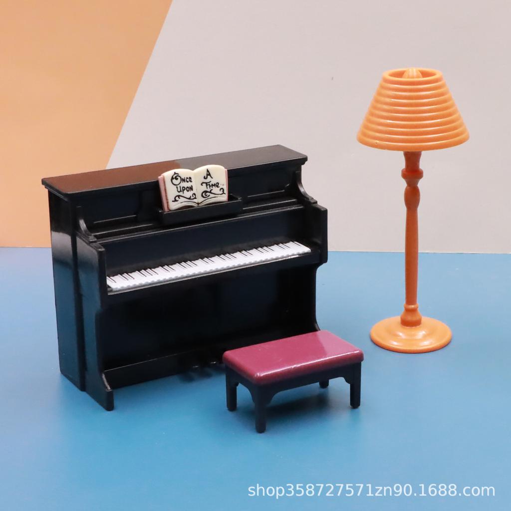 Children'S Play House Simulation Mini Sofa Piano Miniature Model Toy Doll House Living Room Small Ornament Toy