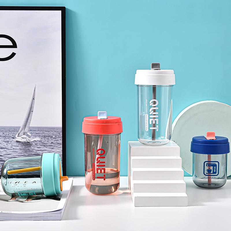 Male and Female Students Summer Plastic Mini Cup Good-looking Tons Cup Straw Coffee Cup Small Capacity Tumbler