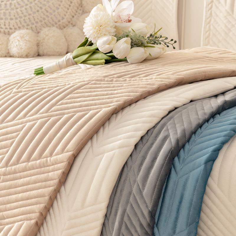 Light Luxury Style Sofa Cushion Winter Simple Cushion Four-season Anti-slip Plush Cover Backrest Towel