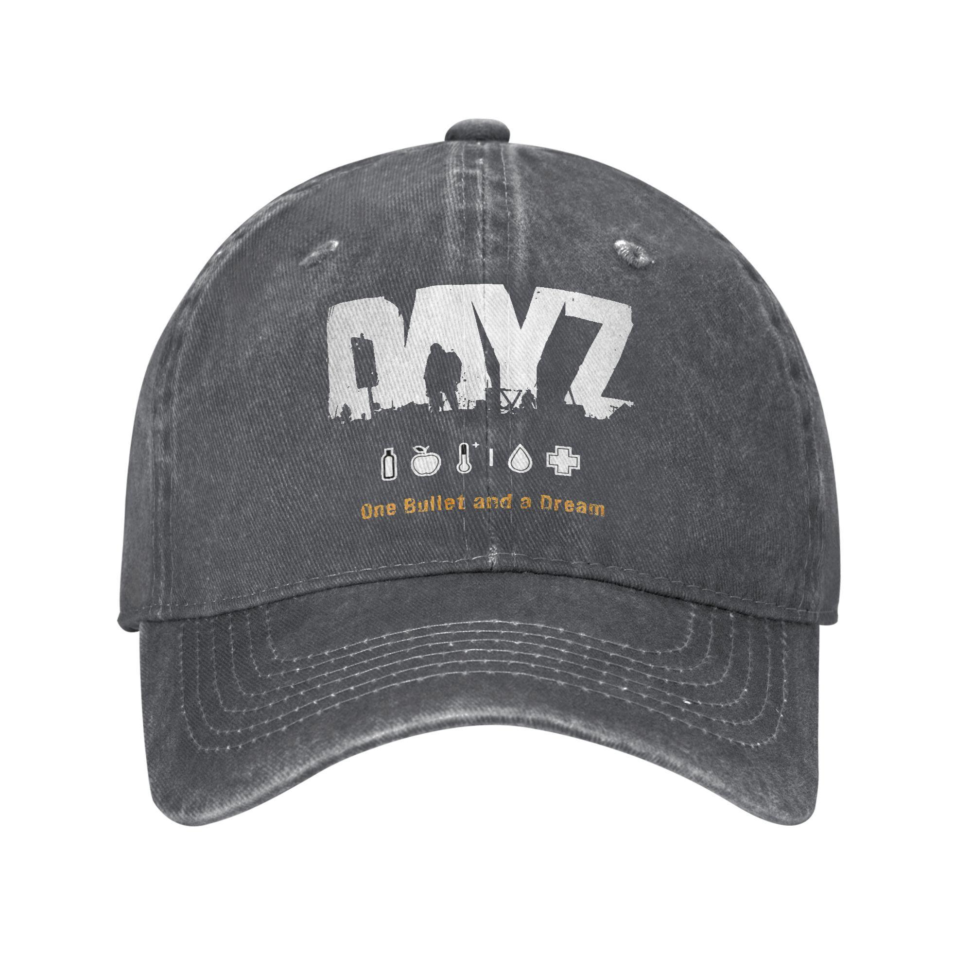 

Повседневная Бейсболка DayZ Одна Пуля и Меч Мужская Женская Потертая Хлопковая Кепка Snapback Игра про Стрельбу Тренировки на Открытом Воздухе Подарок Кепка Adjustable темно-серого