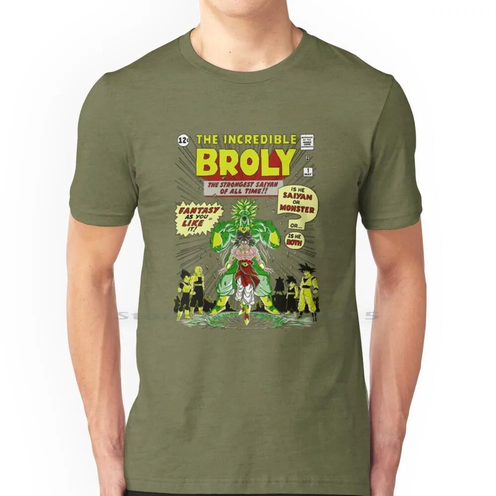 The Incredible Broly T Shirt 100 Cotton Rbrow Super Cartoons Animation Anime Manga Tv Z Broly Idea Quote Sayings Funny Humor