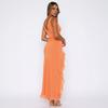 Luxury Black Formal Maxi Dress For Women Ruched Bust High Waist Flowy Ruffle Hem Gown For Brunch Birthday Wedding Guest Clubwear