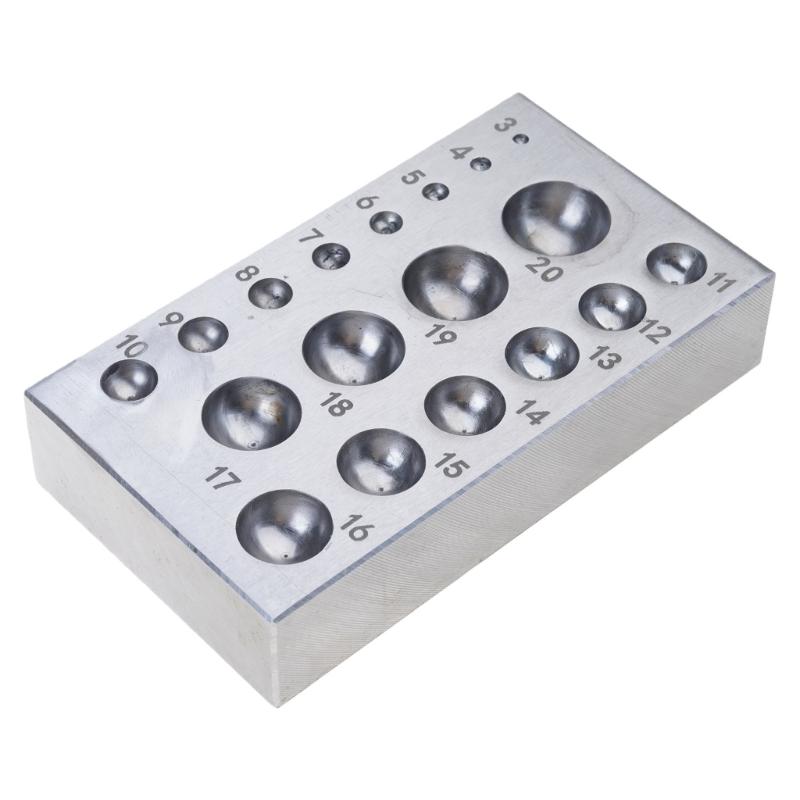 Steel Dapping Block Jewelry Stamping Tool Steel Benching Block Dapping Block Suitable for Jewelers and Craftmakers