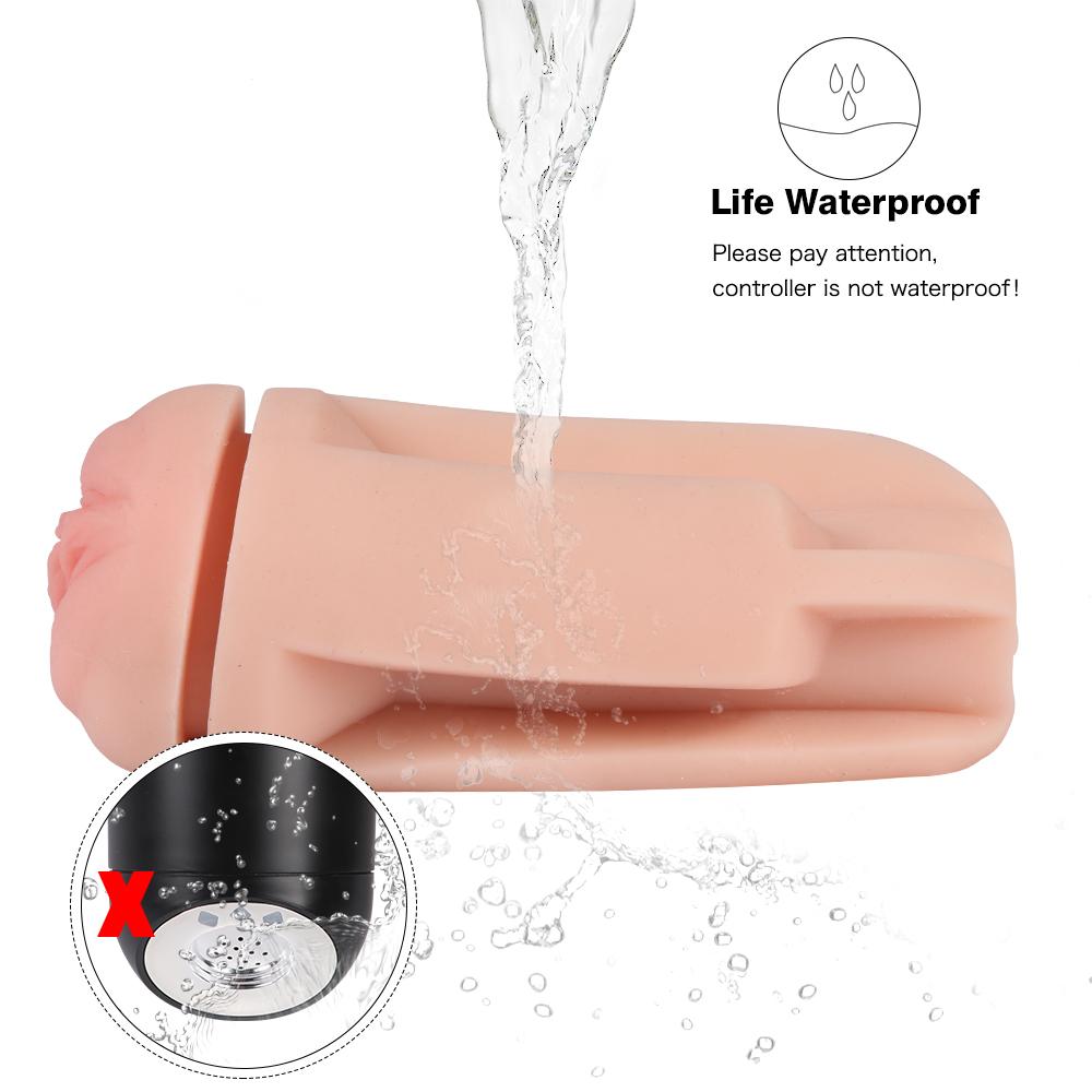 RUNYU Male Masturbate Realistic Vagina Vibrating Masturbator Device Sex Toy for Men