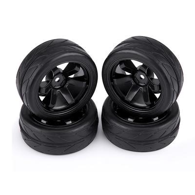 4pcs Set Tires Rubber Tyre Racing Off Road Vehicle Wheel Rim for RC 1:10 Car Part (6 Holes)