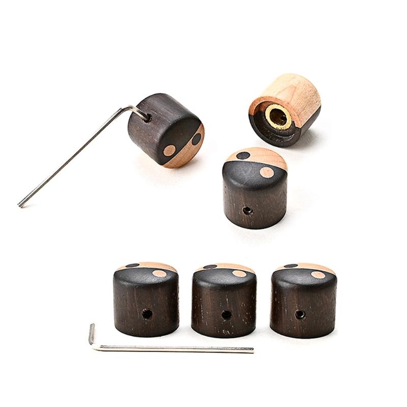 Wooden Volume Tone Control Knobs Electric Guitar Bass Knobs Potentiometer Cap Instrument Accessories Easy to Use