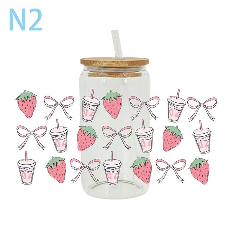 3D Uv Dtf Transfers Wrap Autocolante rezistente la ulei Impermeabil 16Oz Cupa Wraps Frumos fund imprimat pentru sticle de sticlă diy ceașcă de cafea