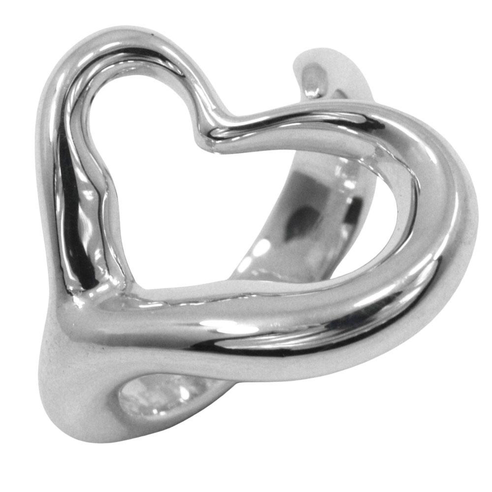 

TIFFANY&Co. Open heart Ring Elsa Peretti Silver925 #4.9(US Size) heart 5.6g Women Used