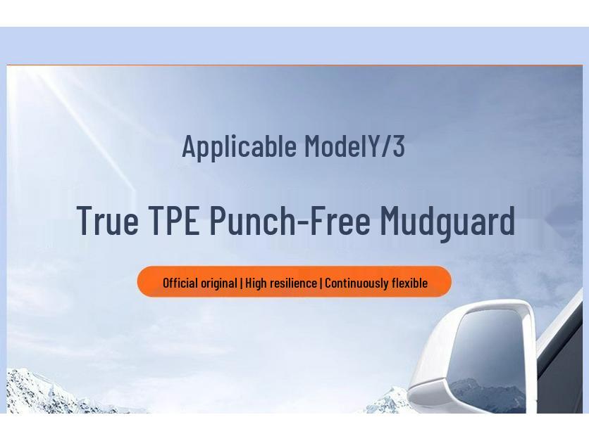 Tesla Model Y/3 Refresh Punch-Free TPE Mudguards - Front & Rear