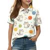 Kids Short Sleeve Polo Shirt Animal Print Casual T Shirt Button Down Collar Comfortable Fit Soft Fabric Breathable Design