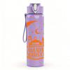 1PC Ramadan Orange Crescent Moon Print 750ml Color Plastic Water Bottle Leakproof Flip Straw Lid For Sports Office Home Use
