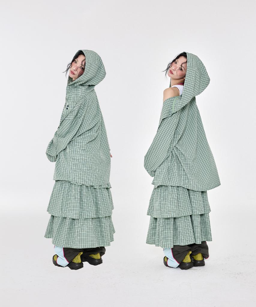 Yegeu Check Hoodie Green