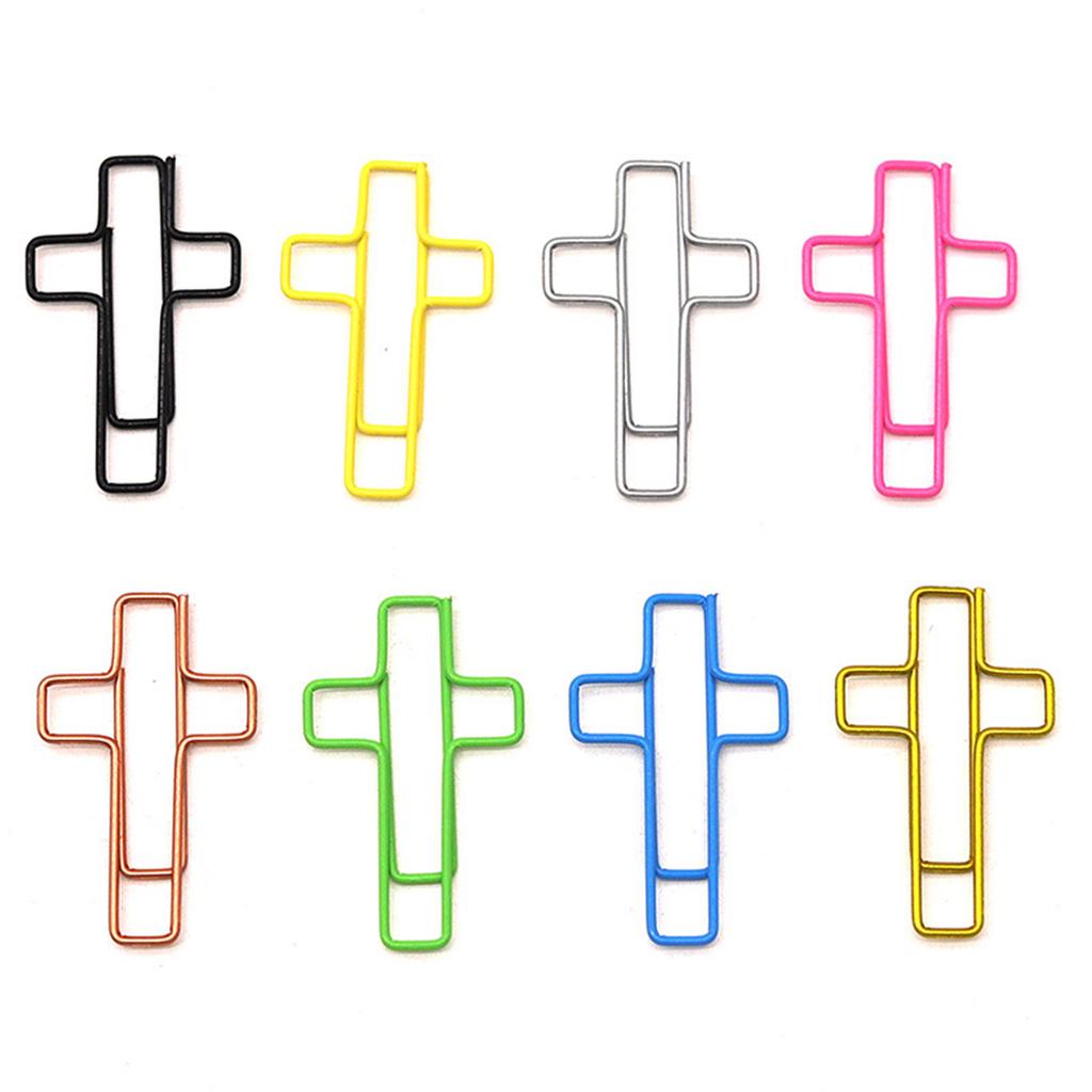 50 Pcs Crosses Shaped Paper Clips Metal Paperclips Bookmarks Office Clips Planner Clips Office Supplies for Student