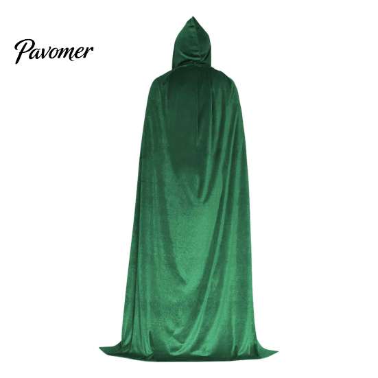 Theatrical Role Play Costume Unisex Adults Hooded Cloak, Velvet Vampire Wizard Cape, Renaissance Mysterious Witch Cape Medieval Halloween for Cosplay,