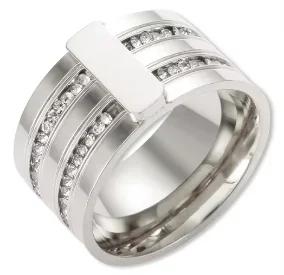 Glänzende Kristall High-End Anlaufgeschützte Mode Geometrische Offene Vergoldete Edelstahlringe für Damen Ehering Schmuck Geschenke