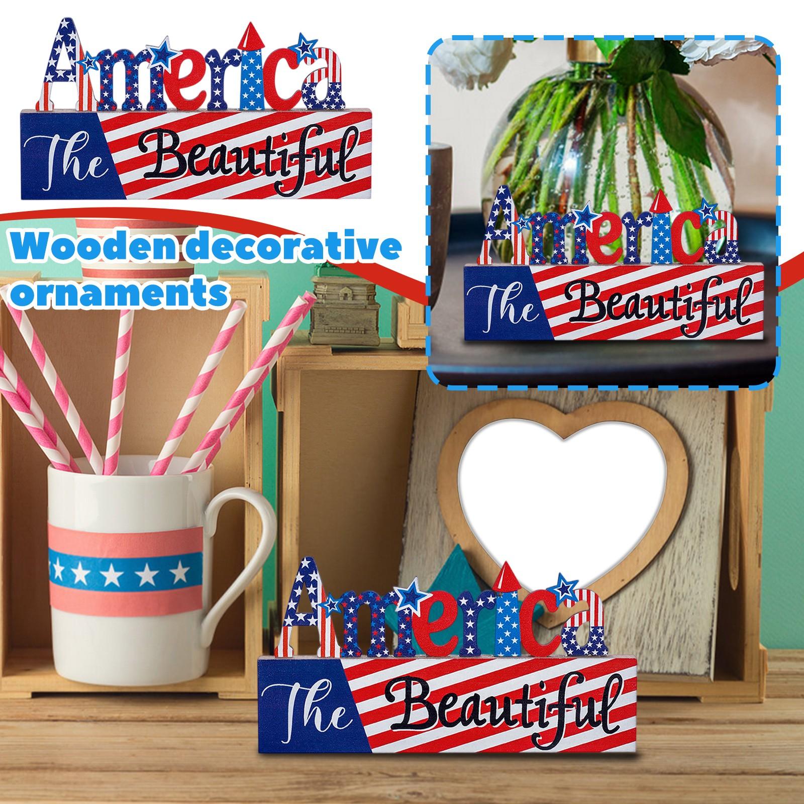 

День Независимости Деревянные Украшения Украшения для Вечеринки One Size