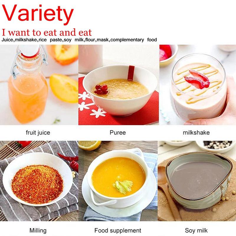 500ml 6 Blades Mini Portable Juicer Multifunctional Mixer Smoothie Maker Extractor USB Rechargeable for Home Travel