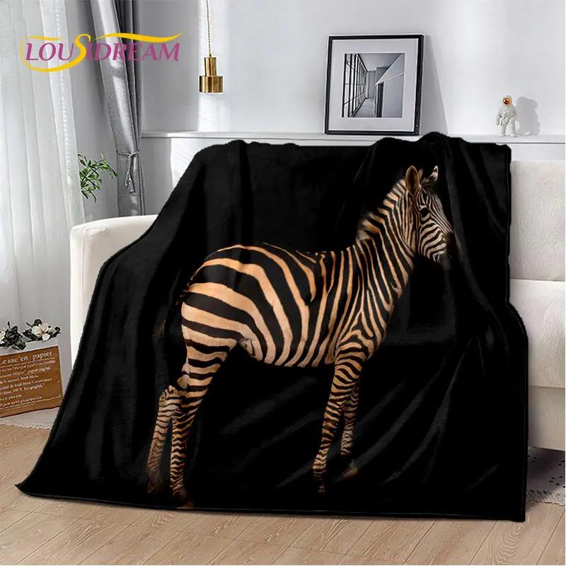 Wildtier Zebra Weiche Plüschdecke, Flanelldecke Überwurfdecke für Wohnzimmer Schlafzimmer Bett Sofa Picknick Abdeckung Bettdecke Kinder