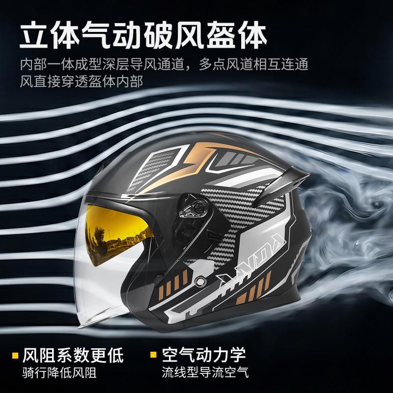 DOT 3C Certified 3/4 Motorcycle Helmet Men Women Full Season Use UV Protection Open Face Off-Road Riding